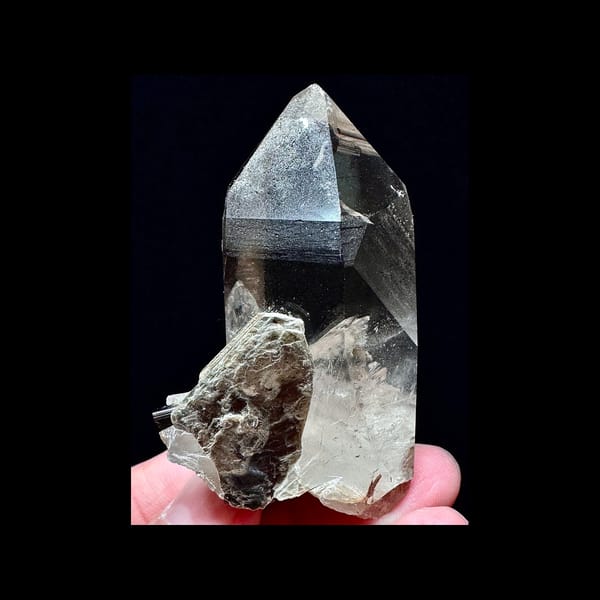 Hashupi Quartz with Black Tourmaline and Mica — complete specimen view 3 of 4