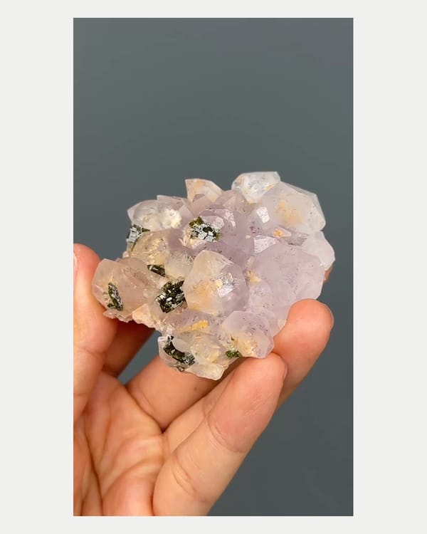 Complete reverse view of garden quartz with epidote