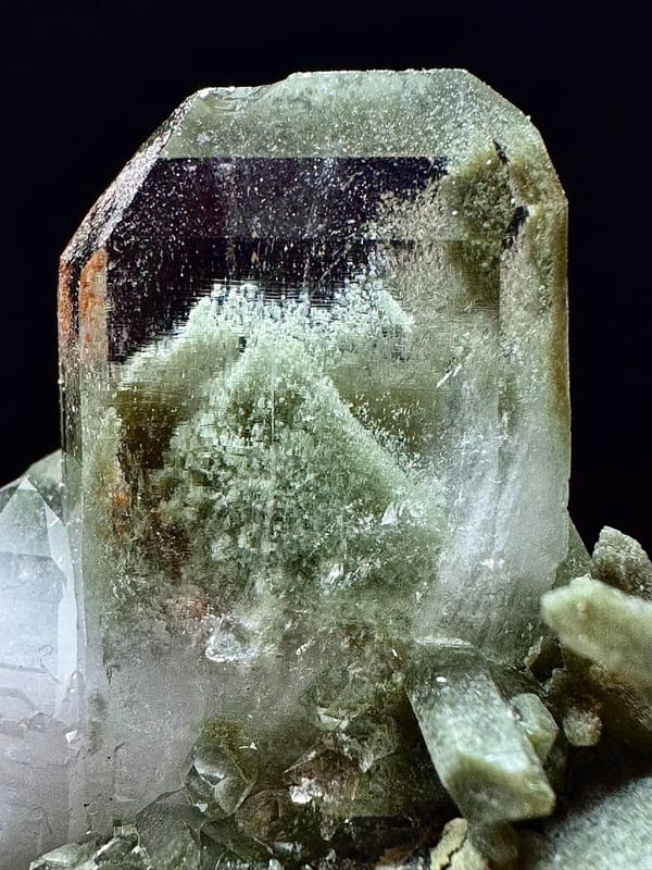 Stitched Green Phantom Quartz Cluster — Pakistan — individual mineral specimen view 3