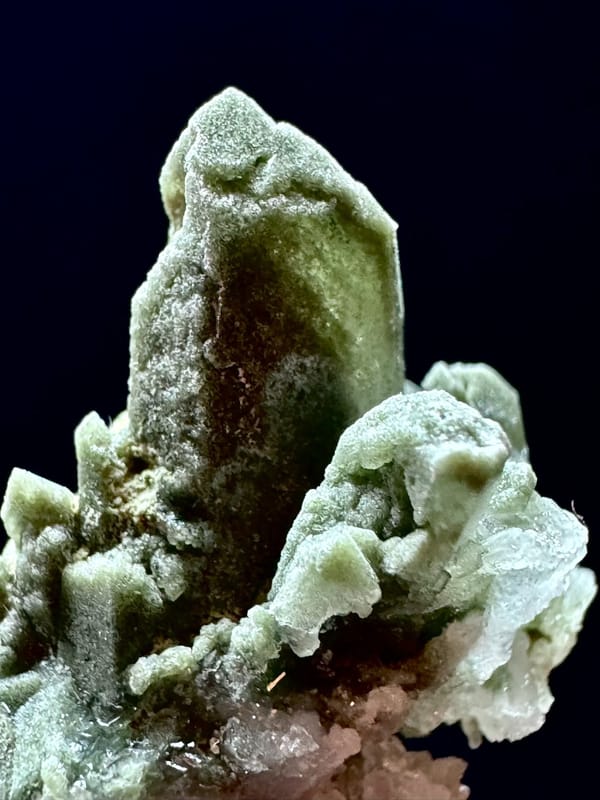 Stitched Green Phantom Quartz Cluster — Pakistan — individual mineral specimen view 4