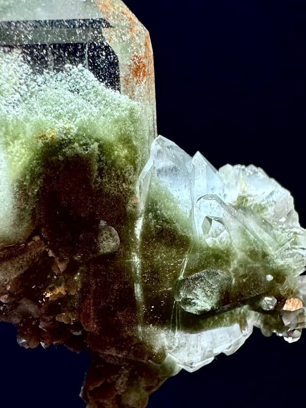 Stitched Green Phantom Quartz Cluster — Pakistan — individual mineral specimen view 5