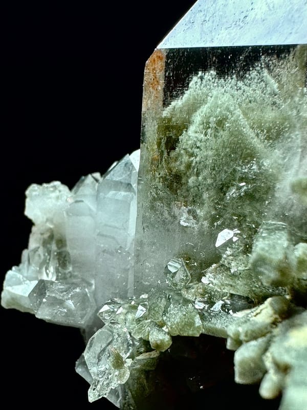 Stitched Green Phantom Quartz Cluster — Pakistan — individual mineral specimen view 6