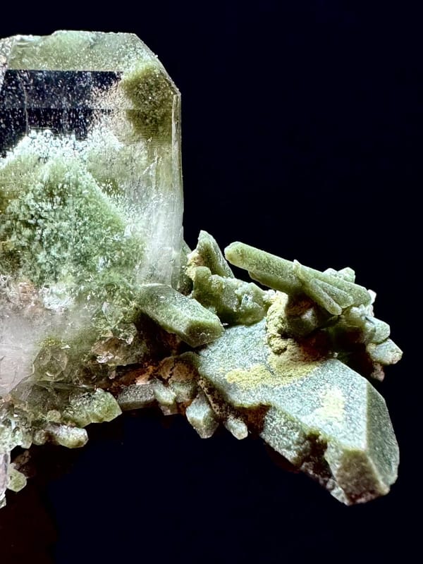 Stitched Green Phantom Quartz Cluster — Pakistan — individual mineral specimen view 7