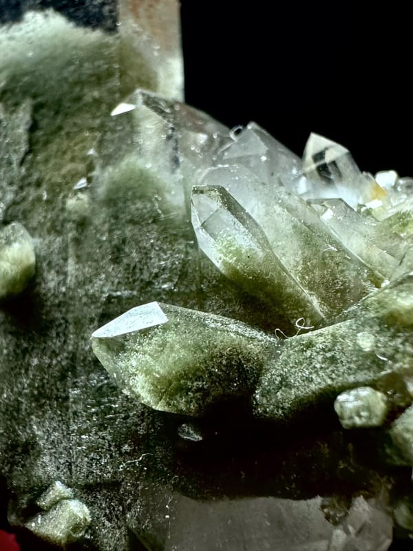 Stitched Green Phantom Quartz Cluster — Pakistan — individual mineral specimen view 8