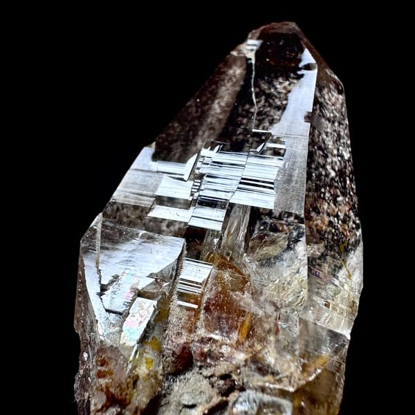 Himalayan quartz floater with yellow inclusions from Hashupi, Pakistan — detail view