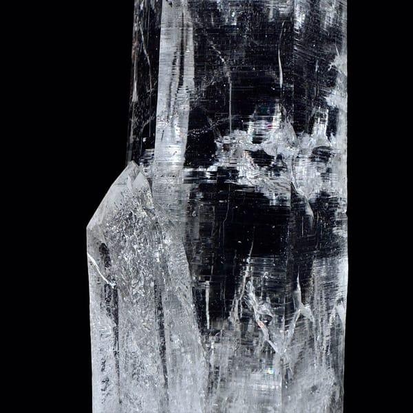 Himalayan quartz with green phantom and rainbows from India — detail view