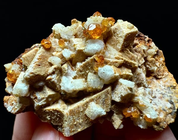 Fanta Garnet on Feldspar Miniature — Fujian — individual mineral specimen view 1