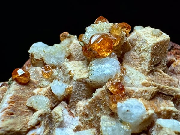 Fanta Garnet on Feldspar Miniature — Fujian — individual mineral specimen view 2