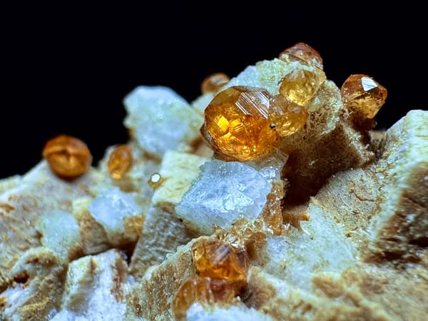 Fanta Garnet on Feldspar Miniature — Fujian — individual mineral specimen view 5