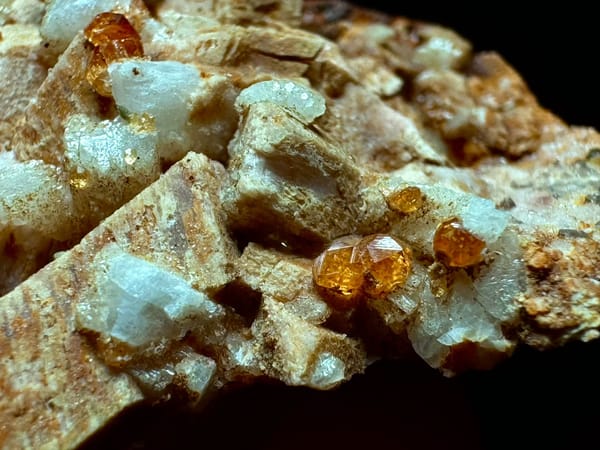Fanta Garnet on Feldspar Miniature — Fujian — individual mineral specimen view 6