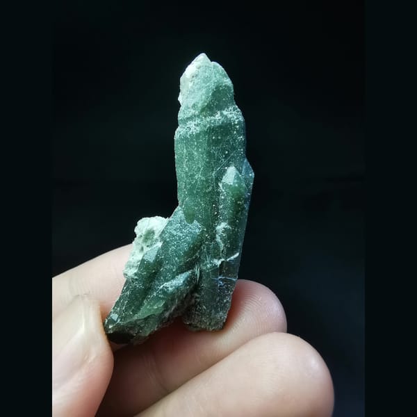Inner Mongolia green quartz with green calcite — alternate view