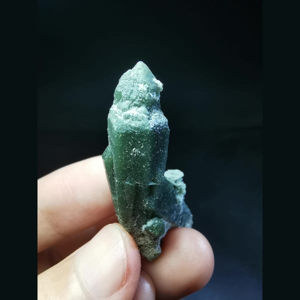 Inner Mongolia green quartz with green calcite — alternate view
