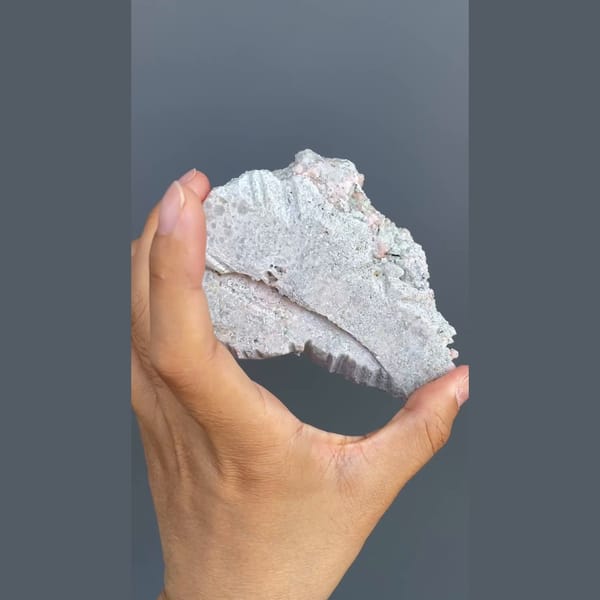 Plate of sparkling pink manganoan dolomite from Shangbao, Hunan — detail view