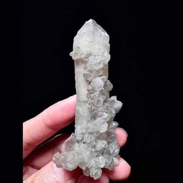 Second-growth amethyst with specular hematite from Inner Mongolia — complete view