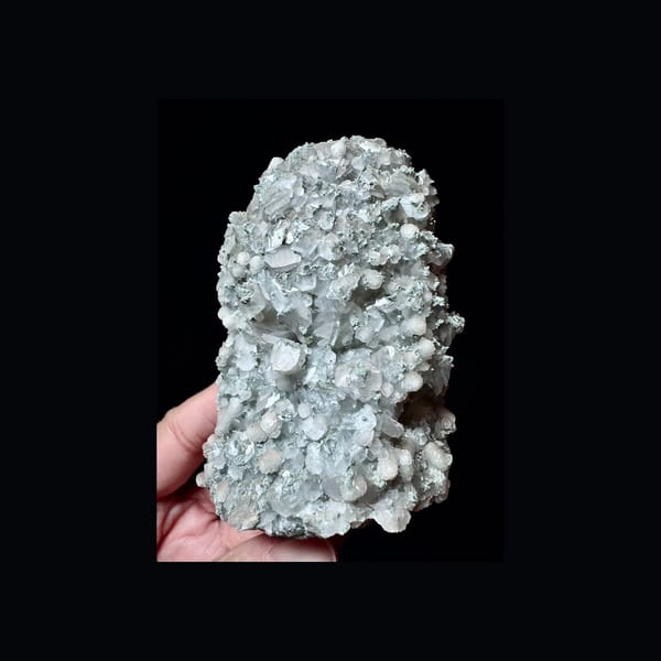 Green-Gray Quartz with Pink Petal Calcite — Inner Mongolia — individual mineral specimen view 2