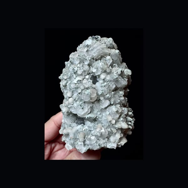 Green-Gray Quartz with Pink Petal Calcite — Inner Mongolia — individual mineral specimen view 3
