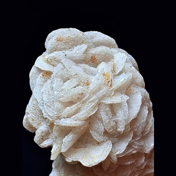 Quartz with cream petal calcite from Inner Mongolia — detail view