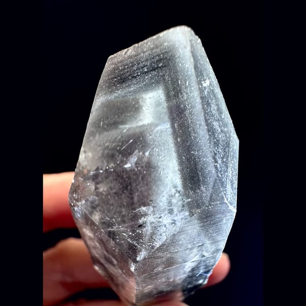 Himalayan grey layered phantom quartz from Pakistan — alternate view