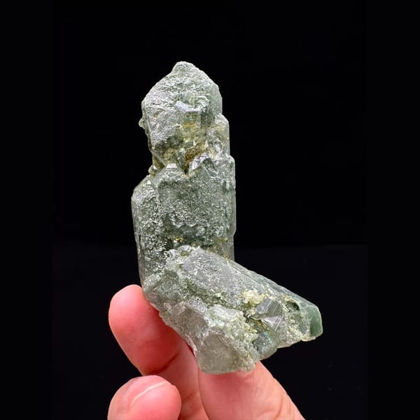 Intergrown Himalayan green phantom quartz floater from Pakistan — alternate view