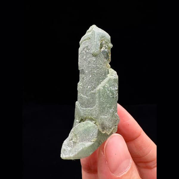 Intergrown Himalayan green phantom quartz floater from Pakistan — alternate view
