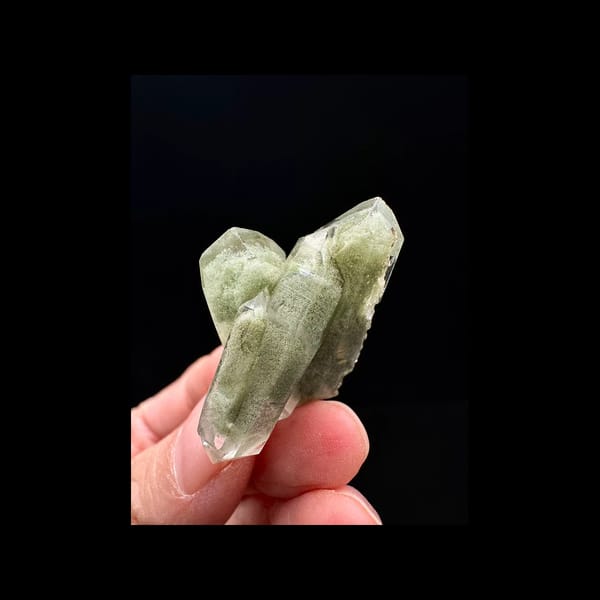 Miniature Himalayan Green Phantom Quartz Floater — complete specimen view 1 of 3