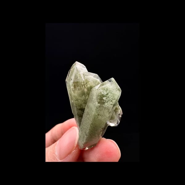 Miniature Himalayan Green Phantom Quartz Floater — complete specimen view 2 of 3