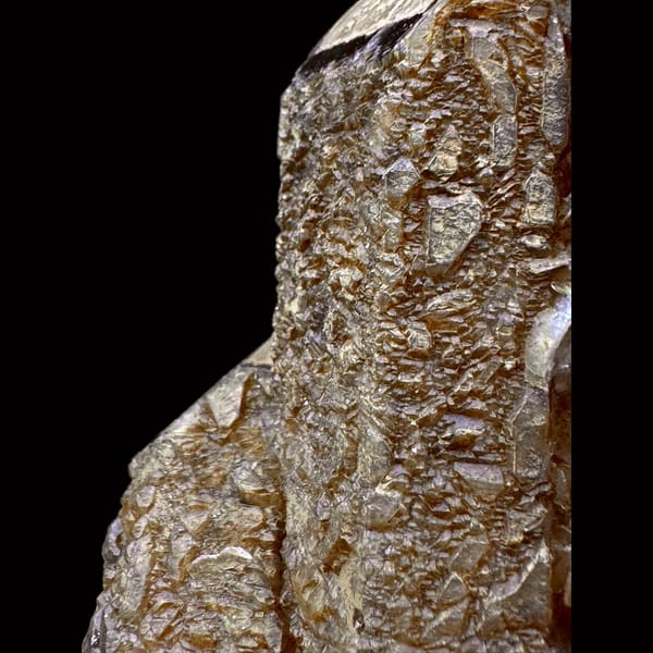 Skeletal quartz with pale yellow petal calcite from Inner Mongolia — detail view
