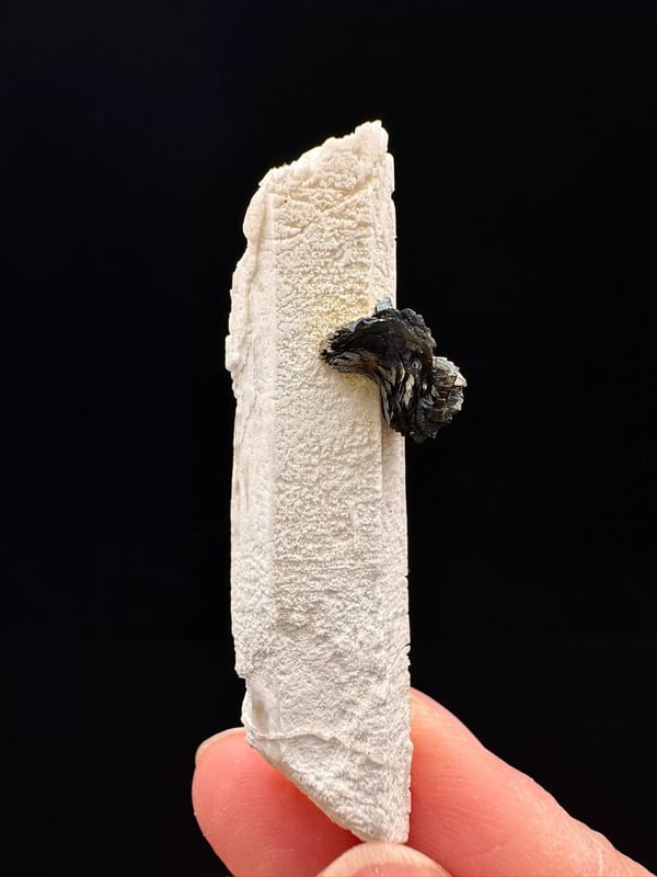 Frosted Quartz with Specular Hematite Flower — complete mineral specimen view 2