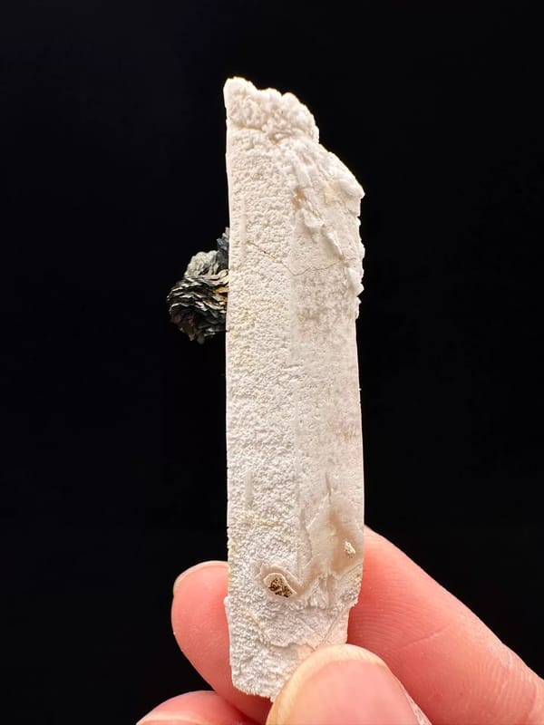 Frosted Quartz with Specular Hematite Flower — complete mineral specimen view 3
