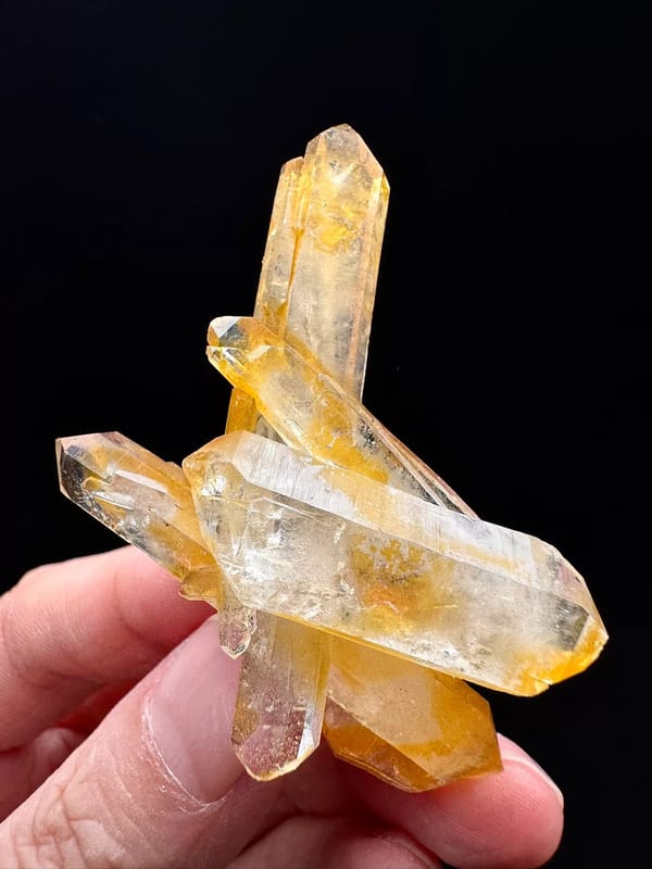 Golden Lemurian-Style Multi-Growth Quartz Floater — complete mineral specimen view 1
