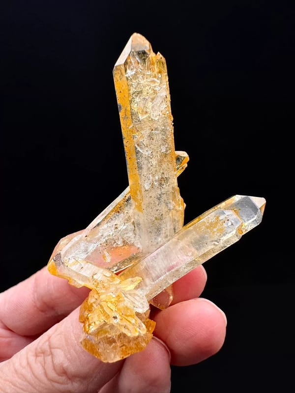 Golden Lemurian-Style Multi-Growth Quartz Floater — complete mineral specimen view 2