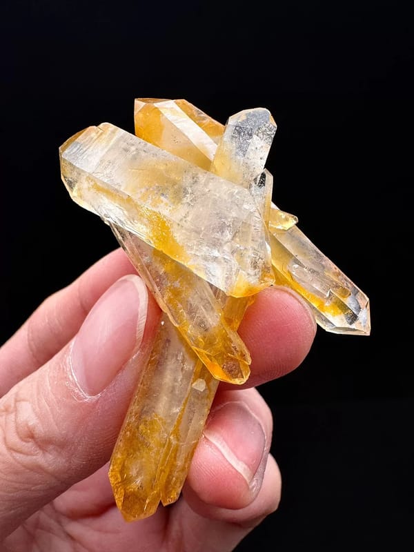 Golden Lemurian-Style Multi-Growth Quartz Floater — complete mineral specimen view 3