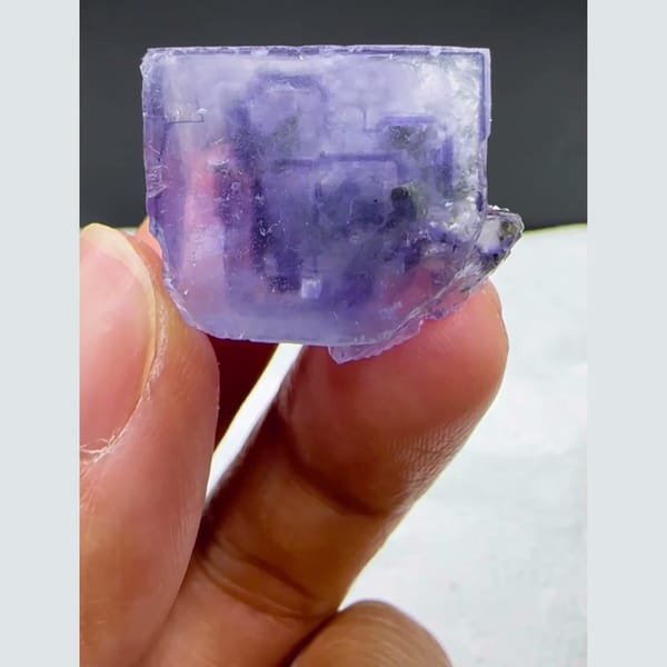 Phantom Fluorite with Chalcopyrite Yaogangxian 2.3 cm — complete view
