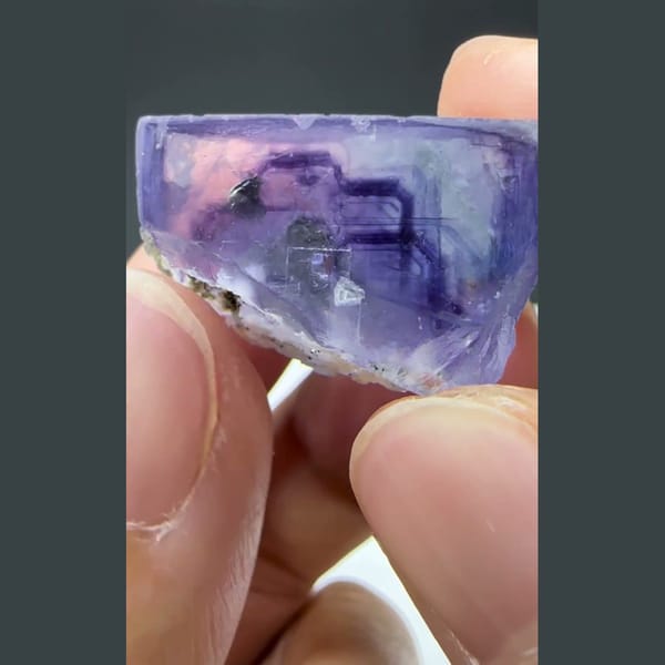 Phantom Fluorite with Chalcopyrite Yaogangxian 2.3 cm — alternate view