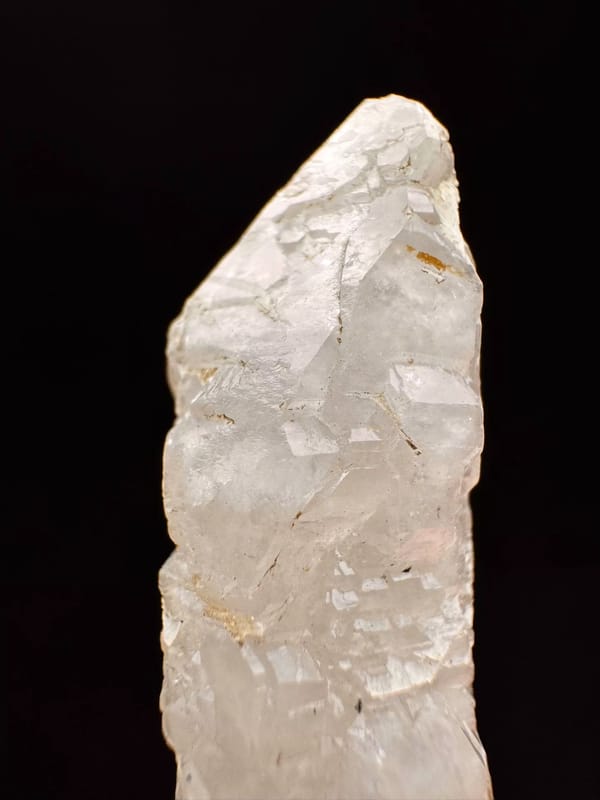 Crossed Double-Terminated Quartz with Calcite Interference — Inner Mongolia — individual mineral specimen view 6