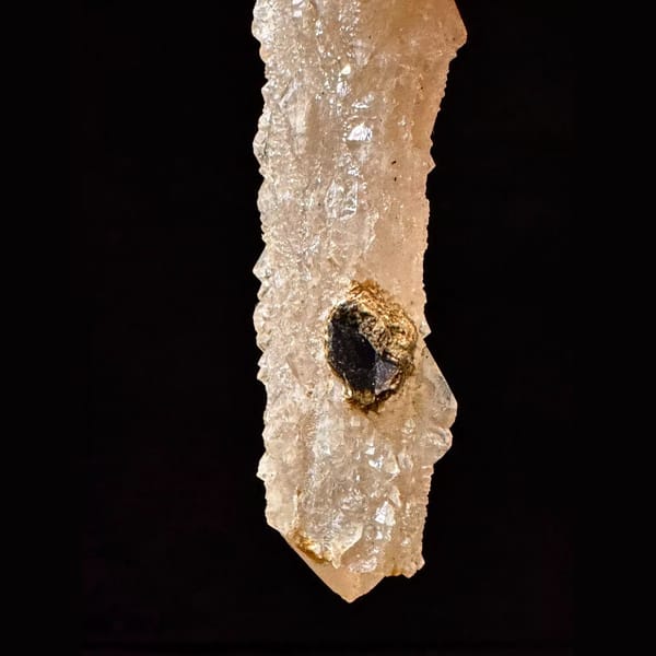 Double-terminated peach-pink quartz from Inner Mongolia — detail view