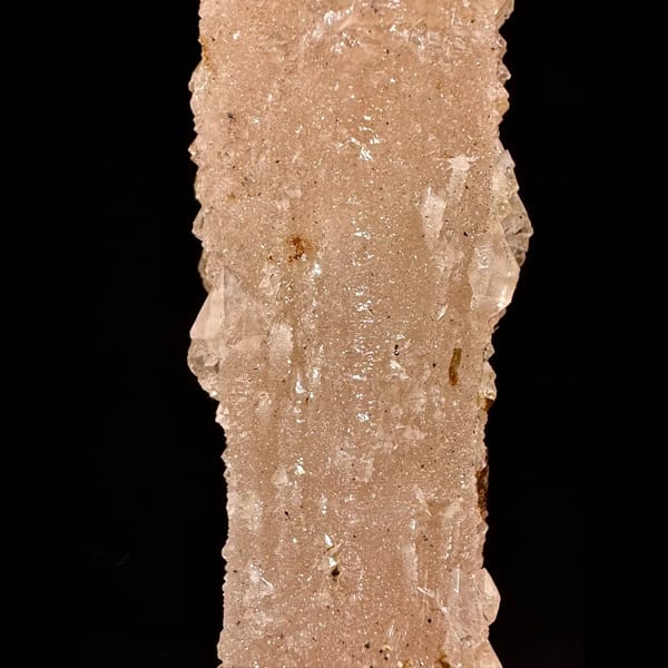 Double-terminated peach-pink quartz from Inner Mongolia — detail view