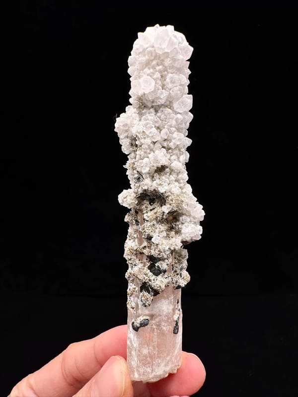 Pale Pink Quartz with Secondary Overgrowth — complete mineral specimen view 1