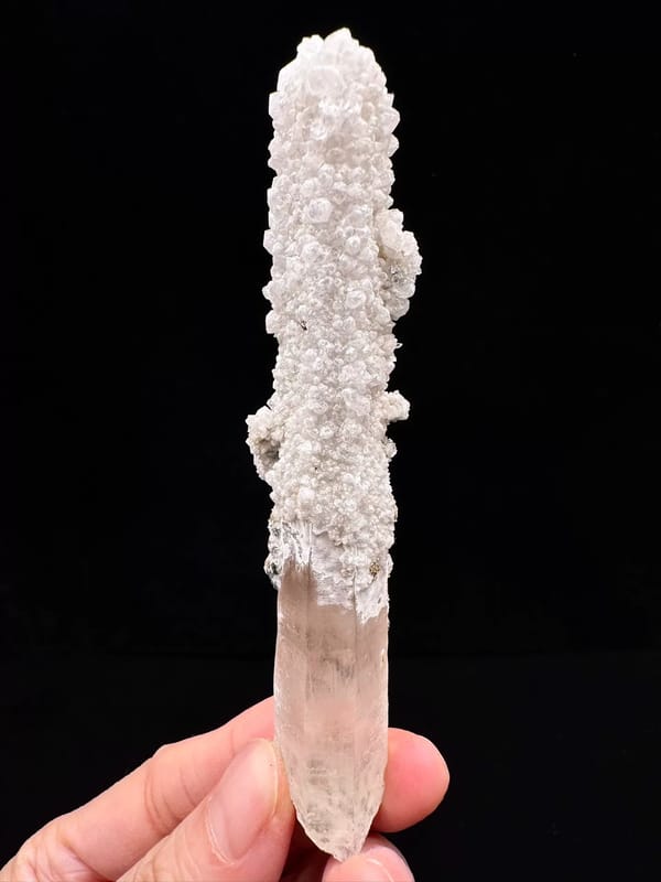 Pale Pink Quartz with Secondary Overgrowth — complete mineral specimen view 2