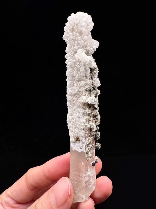 Pale Pink Quartz with Secondary Overgrowth — complete mineral specimen view 3