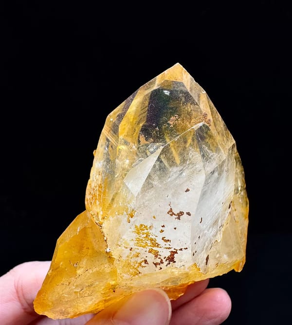 Golden Himalayan Quartz Cluster with Iridescent Back — complete mineral specimen view 2