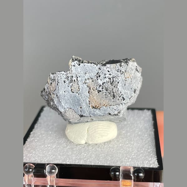Green radiating wavellite on grey matrix from the USA — detail view