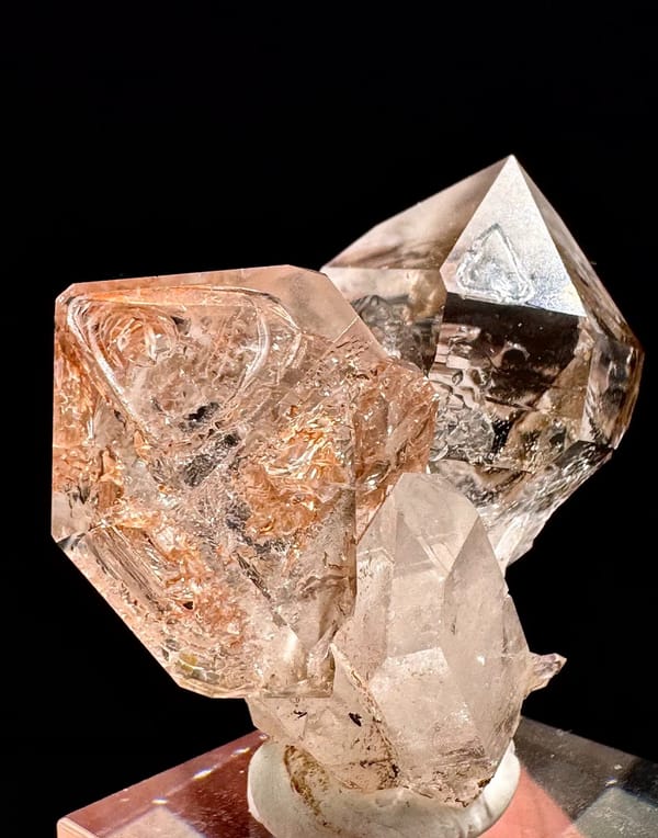 Pink and White Skeletal Quartz Cluster — complete mineral specimen view 3