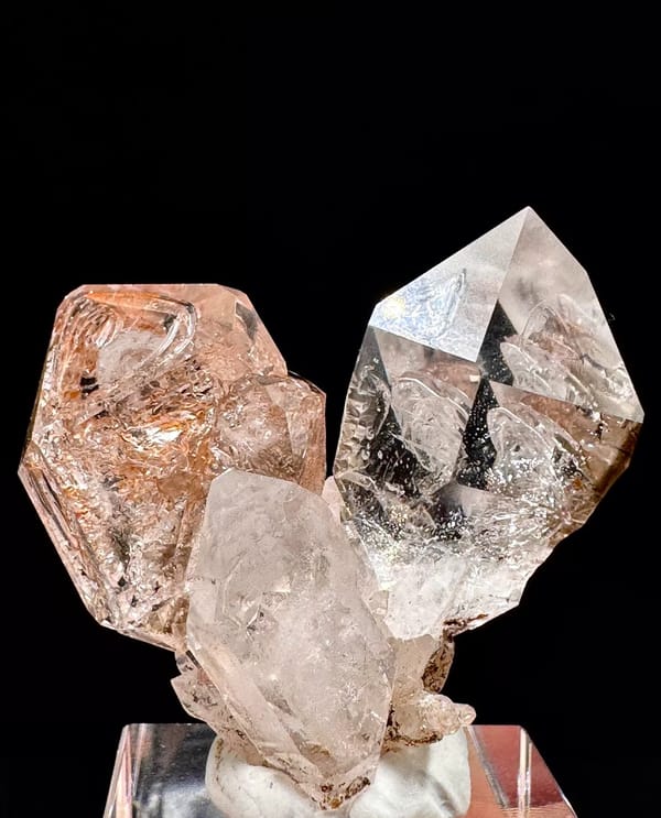Pink and White Skeletal Quartz Cluster — complete mineral specimen view 4