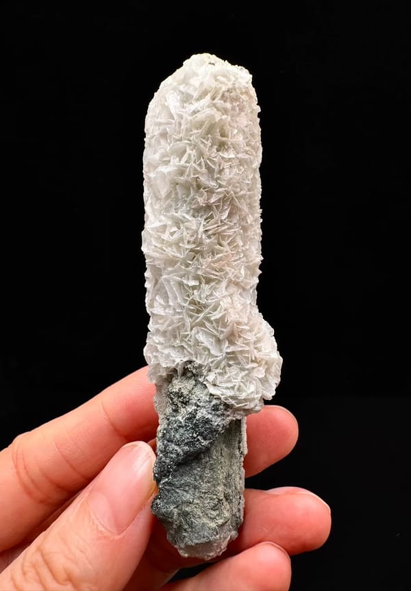 Pale Quartz with Rosette Calcite from Inner Mongolia — complete specimen view 1