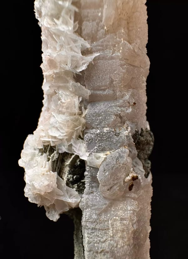 Pale Quartz with Rosette Calcite from Inner Mongolia — specimen view 6