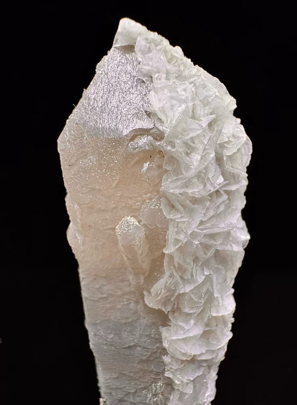 Pale Quartz with Rosette Calcite from Inner Mongolia — specimen view 8