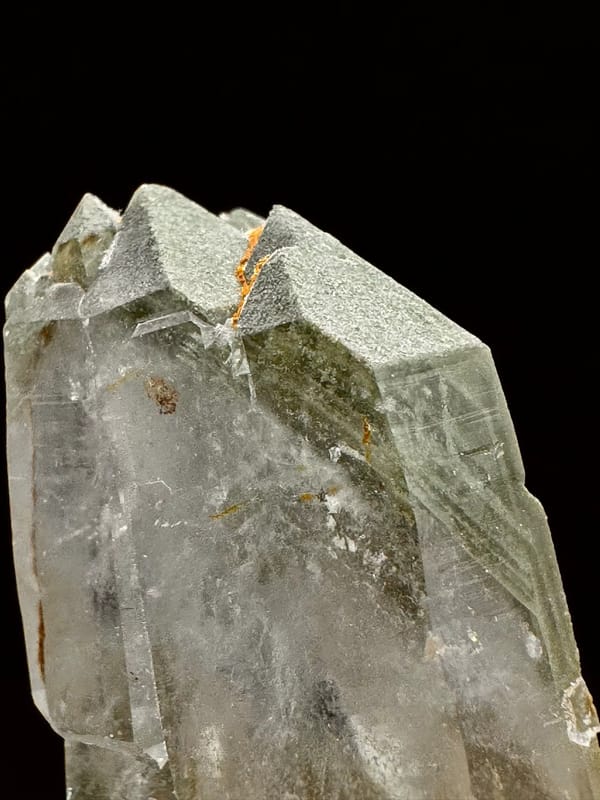 Layered Green Phantom Double-Terminated Quartz — Pakistan — individual mineral specimen view 3