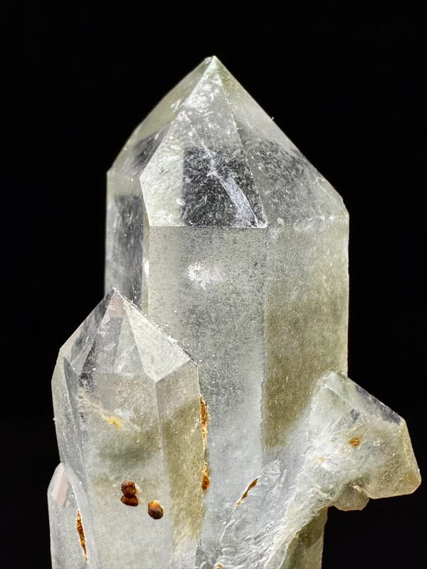 Layered Green Phantom Double-Terminated Quartz — Pakistan — individual mineral specimen view 6