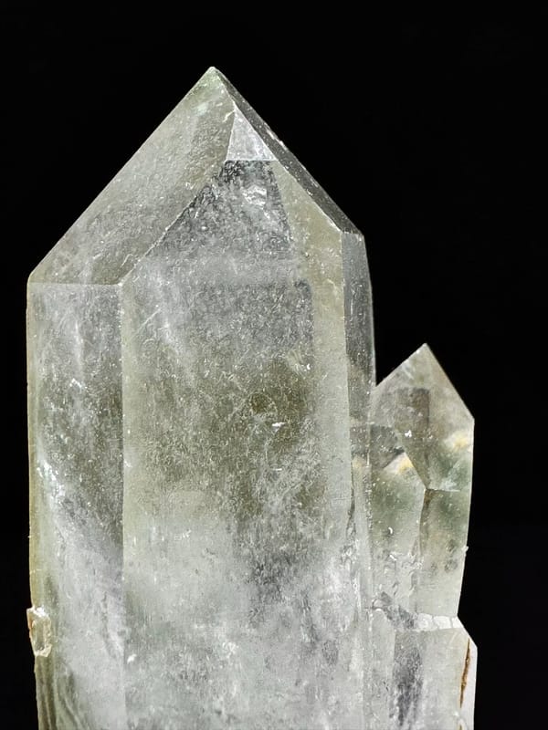 Layered Green Phantom Double-Terminated Quartz — Pakistan — individual mineral specimen view 7
